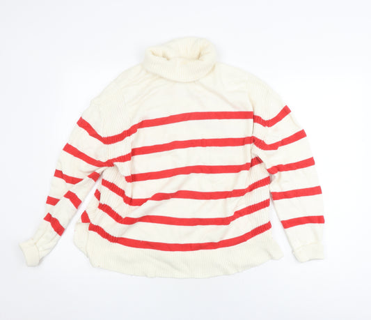 Marks and Spencer Women's Red Striped Pullover Jumper M