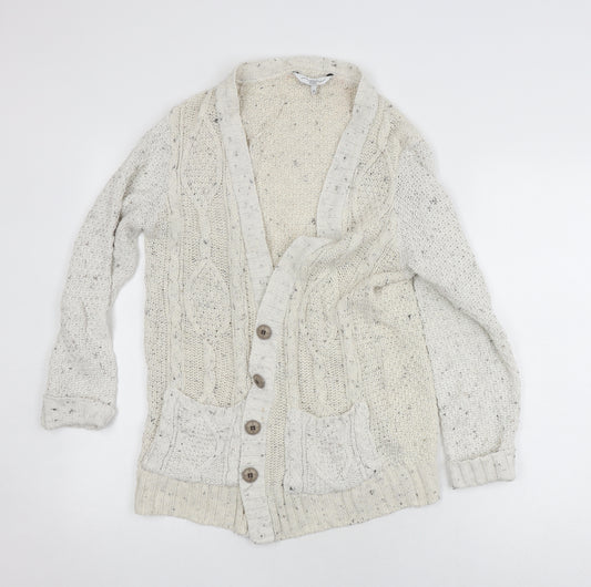 New Look Women's Ivory Chunky Knit Cardigan Size 16