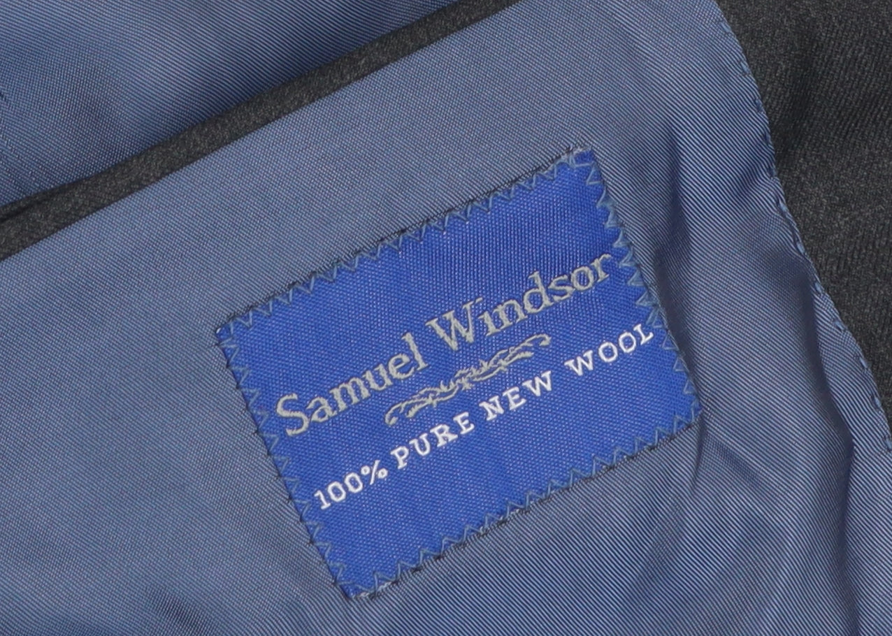 Samuel Windsor Men's Grey Blazer 44 Regular Wool