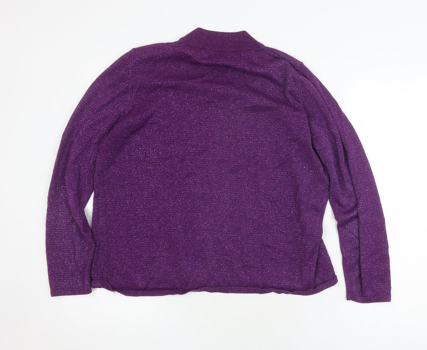 Bonmarché Women's Purple Beaded Pullover Jumper Size L