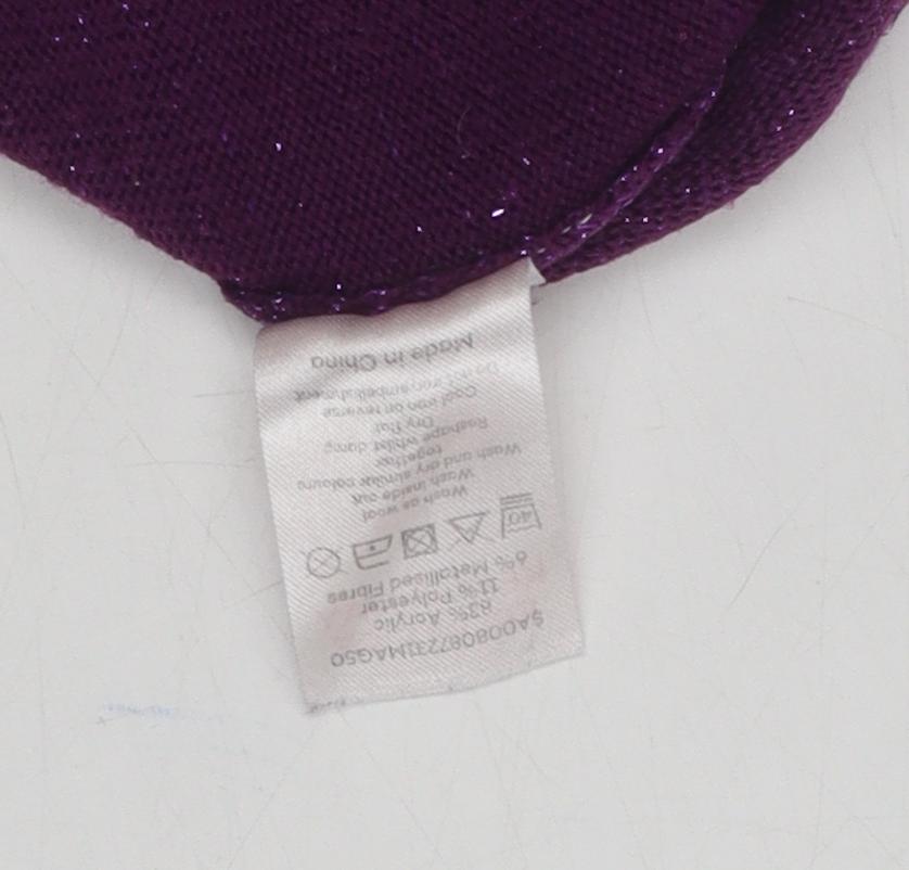 Bonmarché Women's Purple Beaded Pullover Jumper Size L