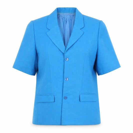 Front view of Viyella Women's Blue Blazer, size 12, Casual Wear