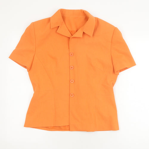 Richards Womens Orange Short Sleeve Suit Top Size 14