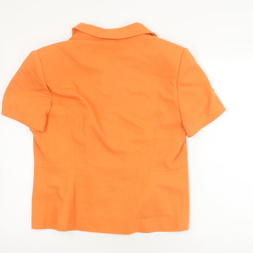 Richards Womens Orange Short Sleeve Suit Top Size 14