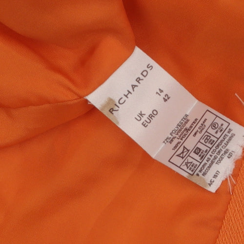 Richards Womens Orange Short Sleeve Suit Top Size 14
