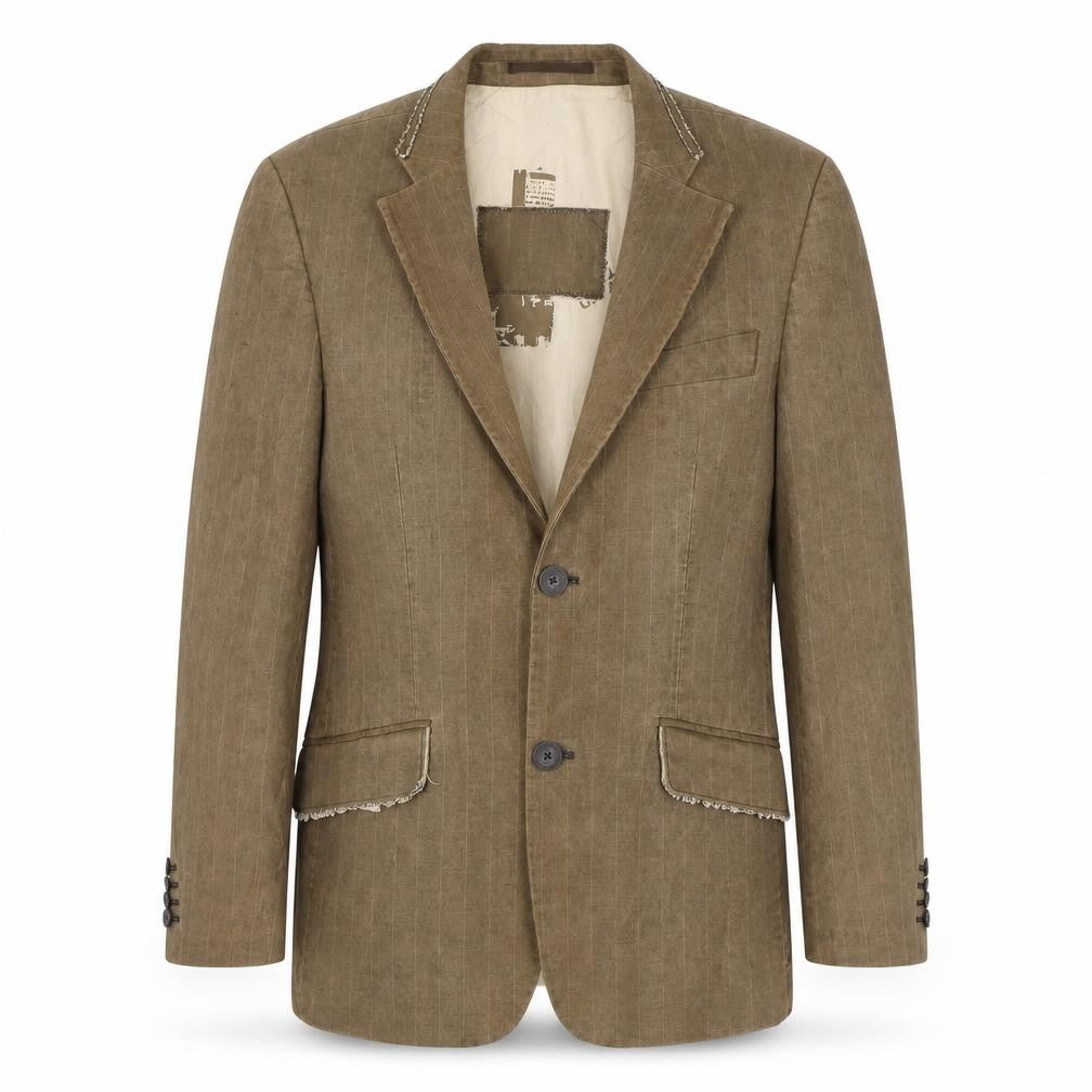 Front view of River Island Women's Brown Blazer S Pinstripe