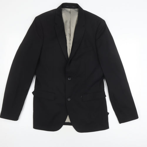 Topman Men's Black Slim Fit Blazer, Size 38, Formal