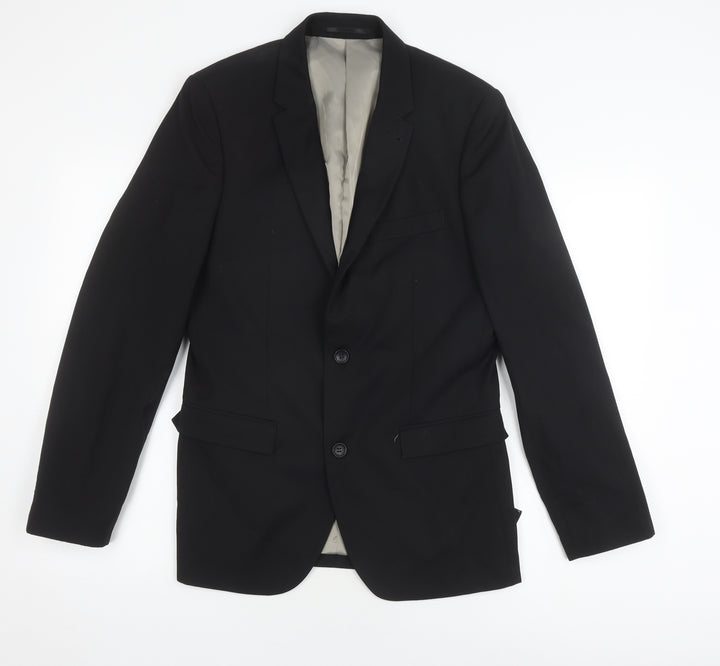 Topman Men's Black Slim Fit Blazer, Size 38, Formal