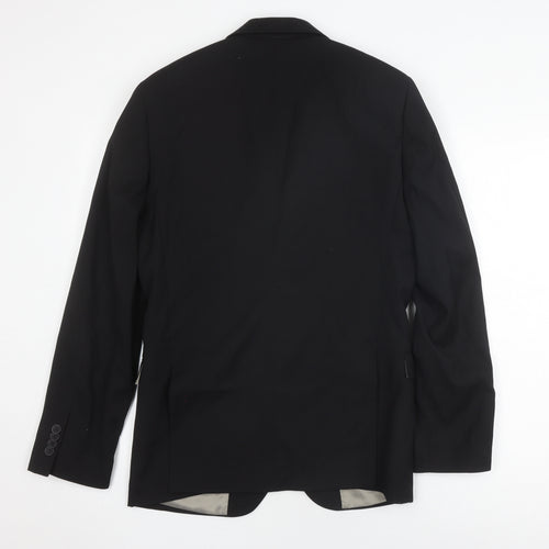 Topman Men's Black Slim Fit Blazer, Size 38, Formal