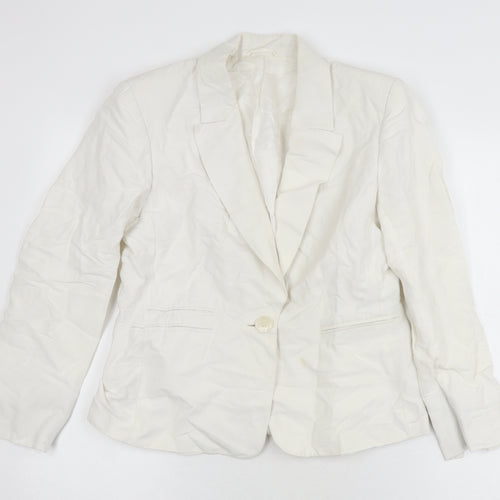 Phase Eight Women's White Blazer, Size 14 - Classic Style