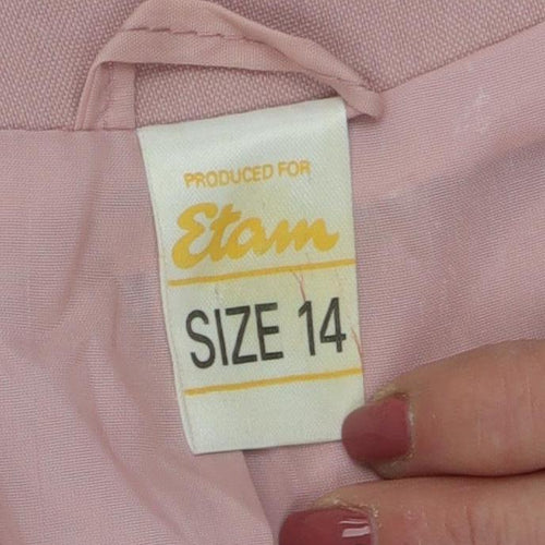 Etam Women's Pink Suit Jacket, Size 14, Classic Fit
