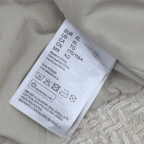 H&M Women's Beige Checked Bouclé Blazer XL