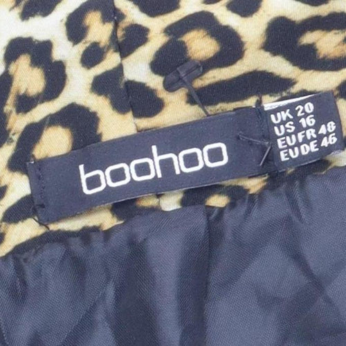 Boohoo Women's Multicoloured Animal Print Blazer Size 20