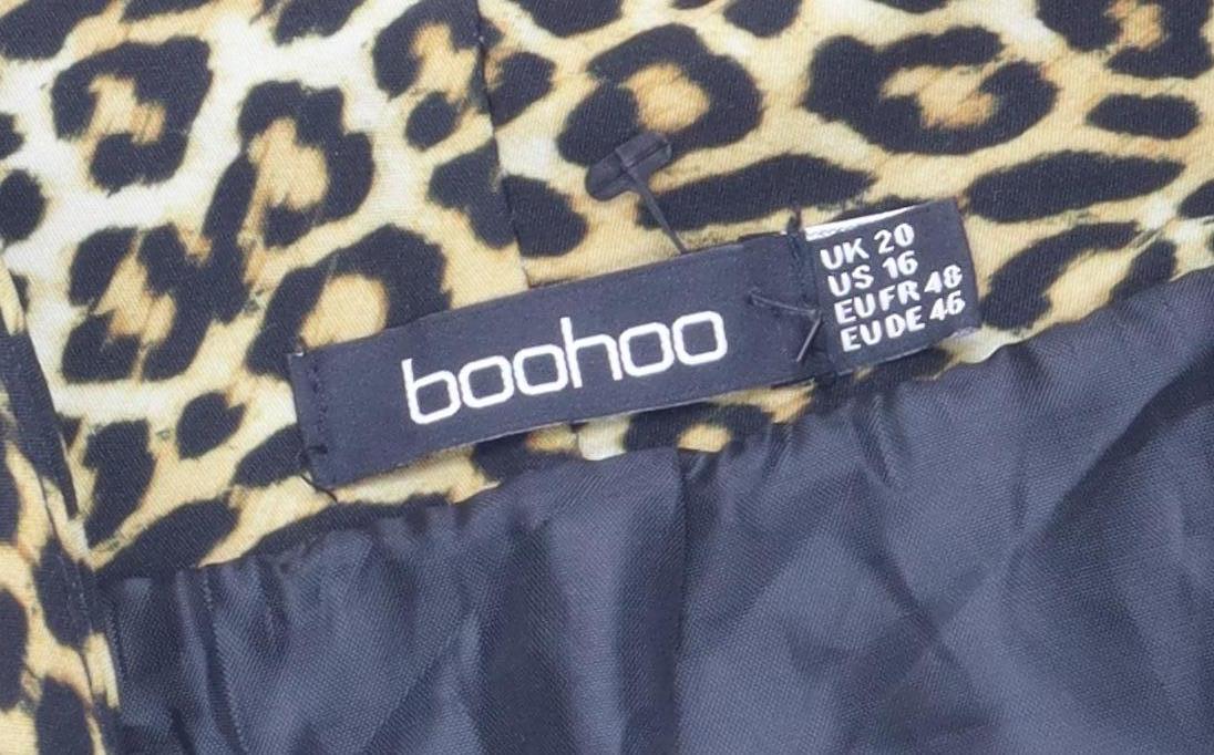 Boohoo Women's Multicoloured Animal Print Blazer Size 20