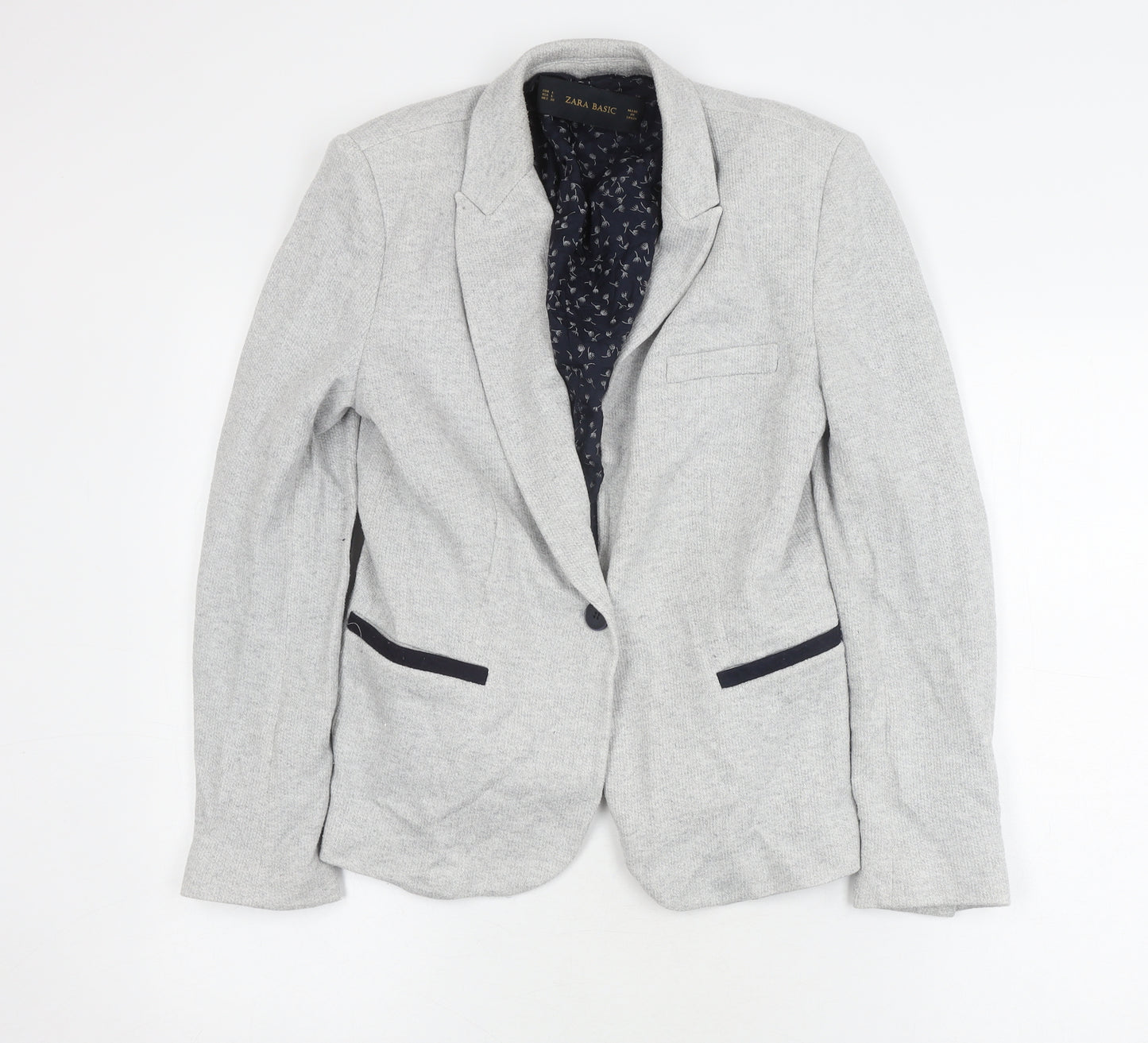 Zara Basic Women's Grey Blazer Size 12 Classic Workwear