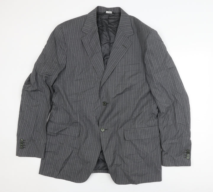 Marks and Spencer Grey Striped 44L Blazer for Men