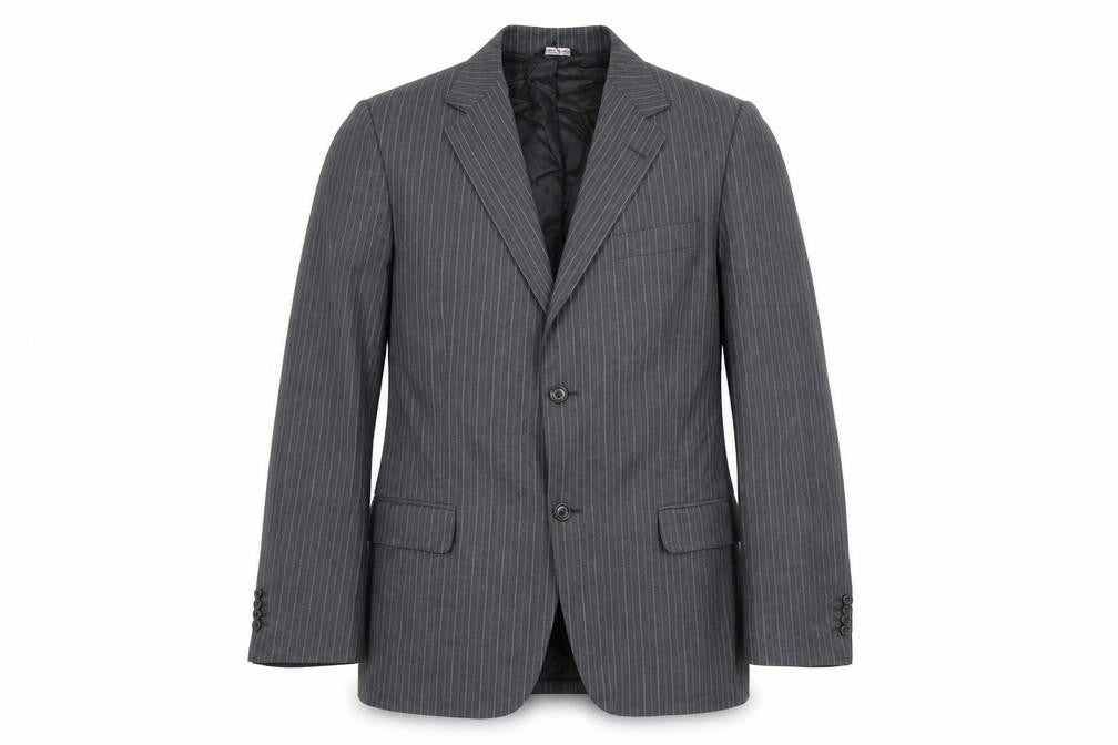 Front view of Marks & Spencer Grey Striped 44L Blazer for Men