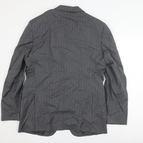 Marks and Spencer Grey Striped 44L Blazer for Men