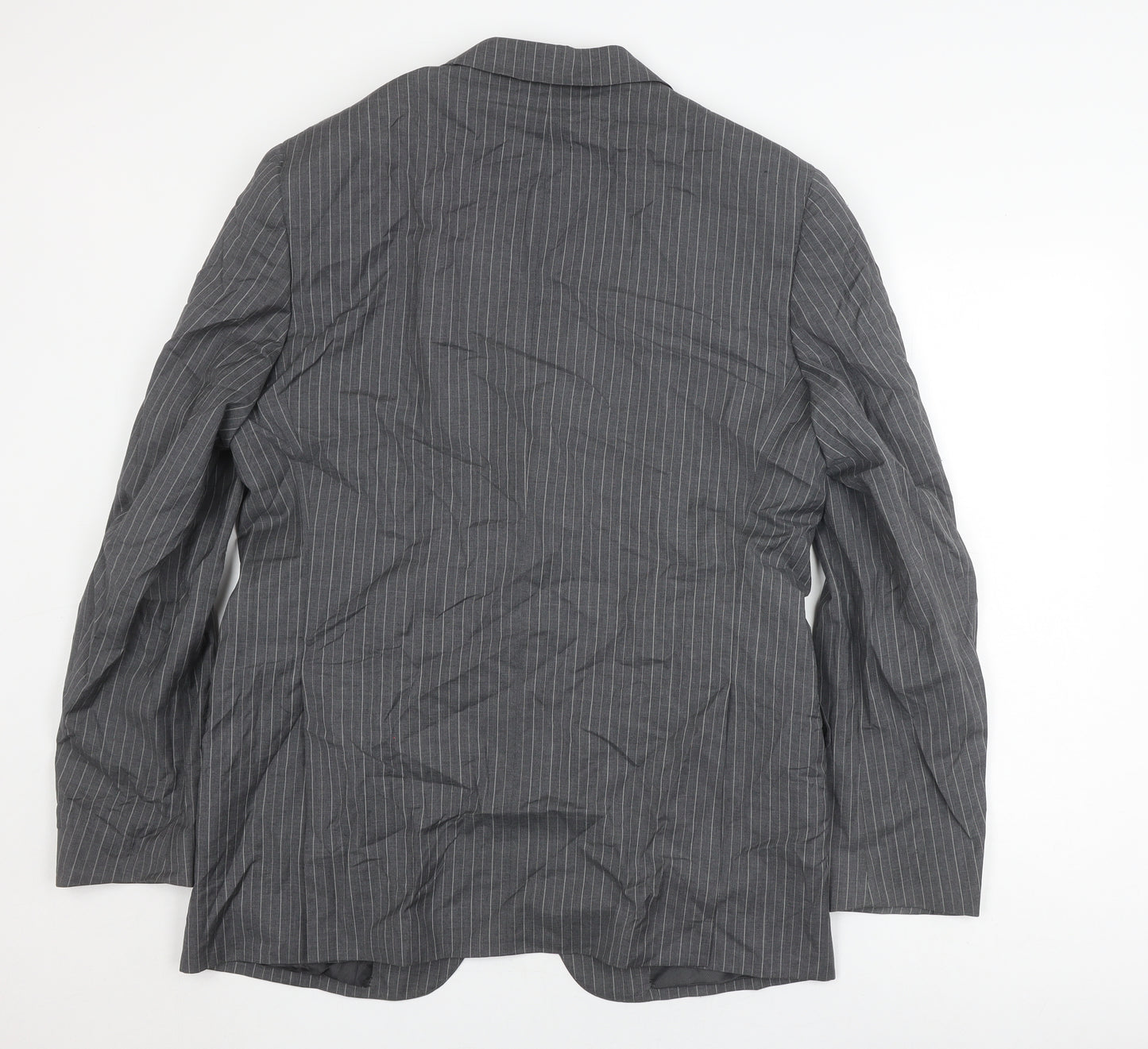 Marks and Spencer Grey Striped 44L Blazer for Men