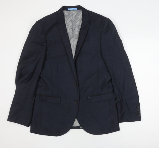 Next Men's Blue Suit Jacket, 40R, Formal, Wool