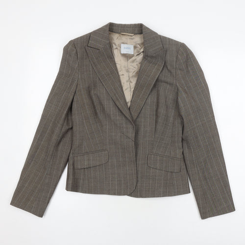 Oasis Women's Brown Pinstripe Blazer, Size 10, Business Casual