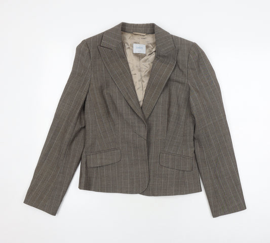 Oasis Women's Brown Pinstripe Blazer, Size 10, Business Casual