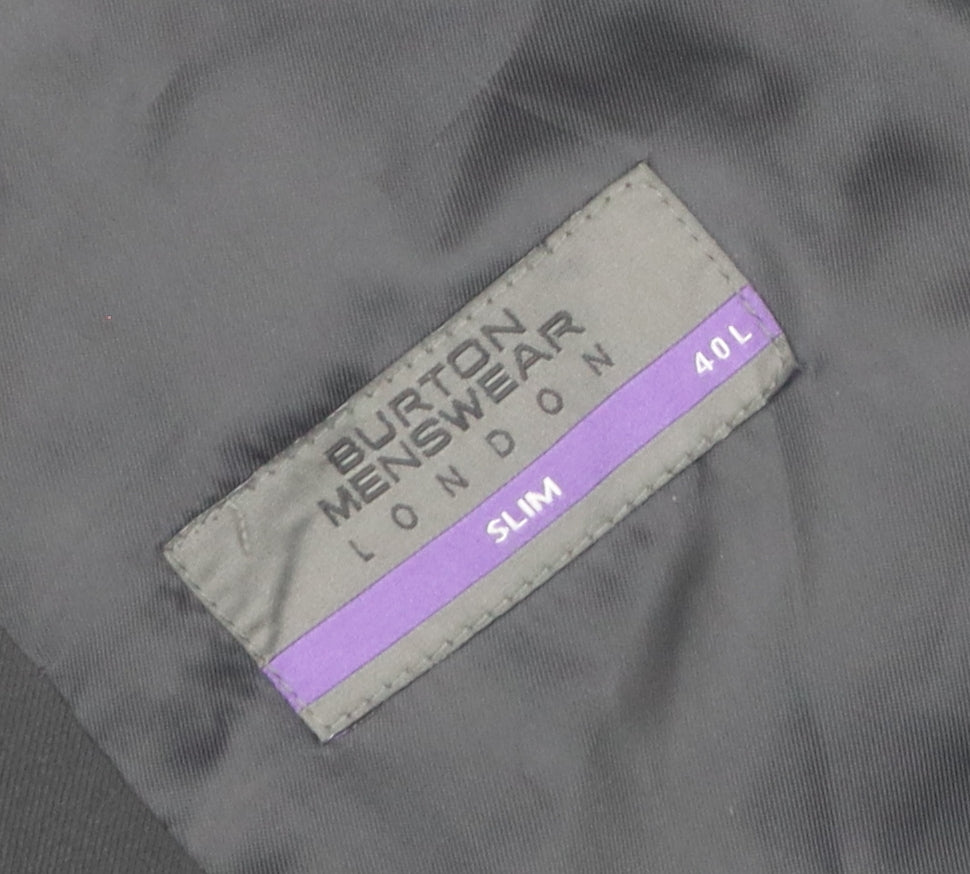 Burton Mens Black Slim Blazer, 40L, Formal