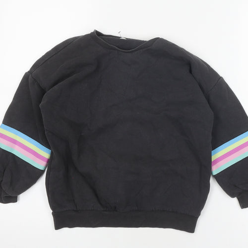 Marks and Spencer Girls Black Pullover Sweatshirt 8-9 Years