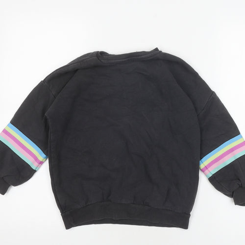 Marks and Spencer Girls Black Pullover Sweatshirt 8-9 Years