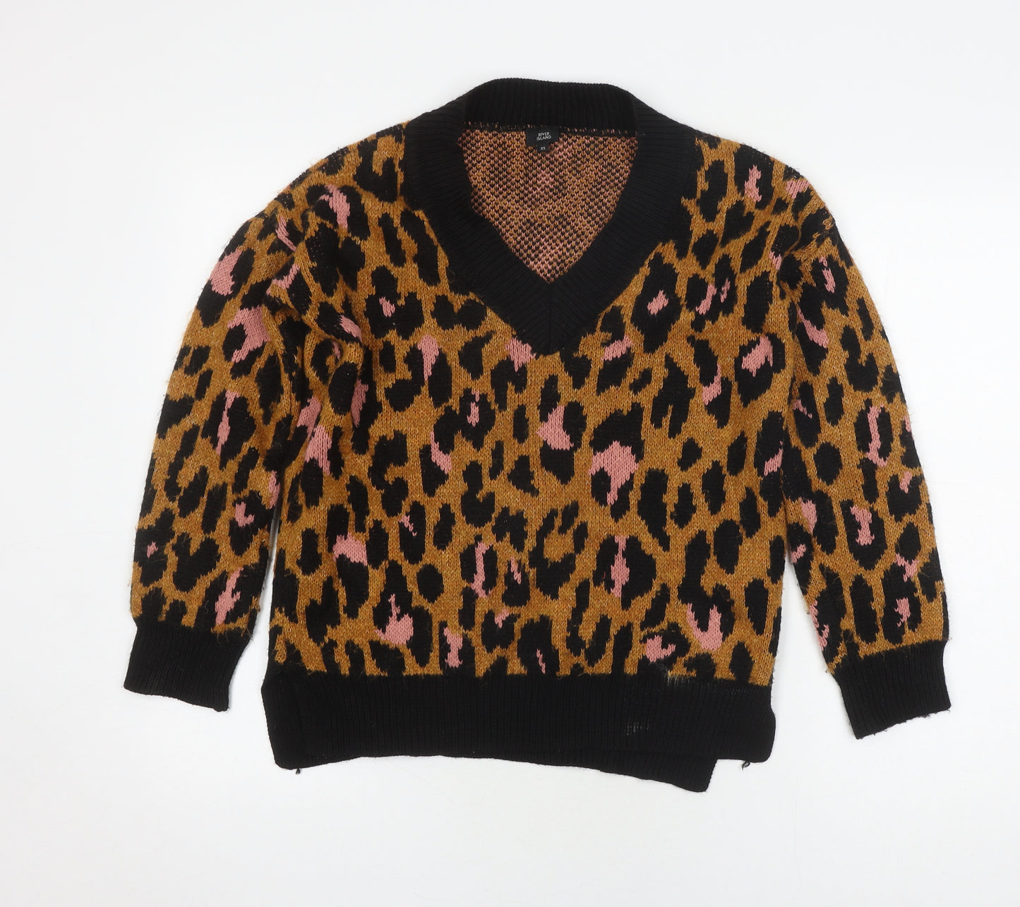 River Island Women's XS Multicoloured Animal Print Jumper