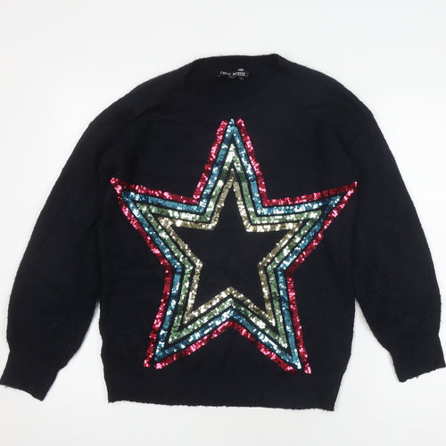 Next Women’s Black XS Sequin Star Pullover Jumper