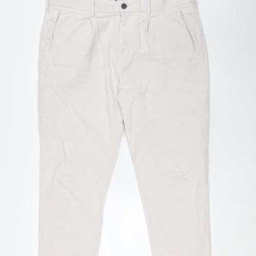 Marks and Spencer Men Beige Tapered Corduroy Jeans Size 38