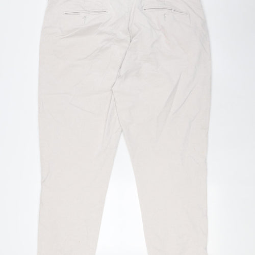 Marks and Spencer Men Beige Tapered Corduroy Jeans Size 38