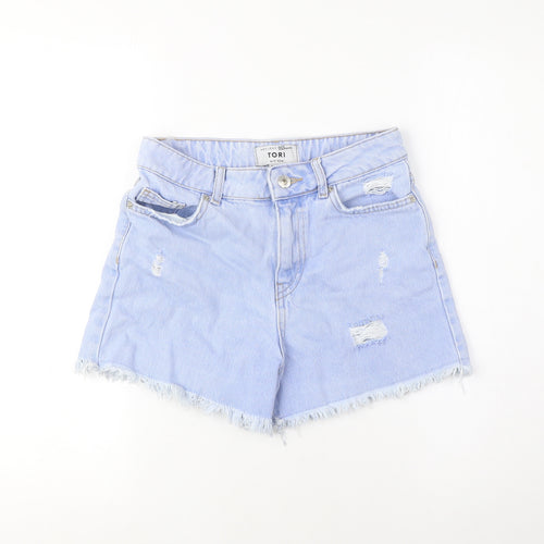 New Look Blue Teens Cut-Off Denim Shorts Cotton Size 152