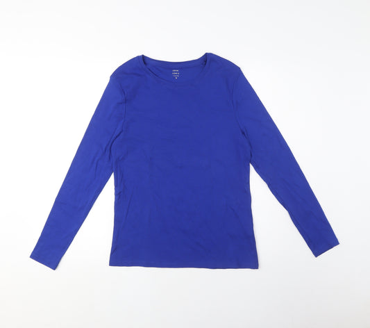 John Lewis Women's Blue Crew Neck Long Sleeve T-Shirt, Size 12