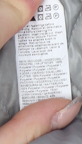 River Island Women's Grey Fur Trim Puffer Coat Size 10