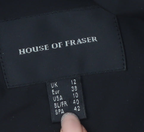 House of Fraser Women's Black Overcoat Size 12