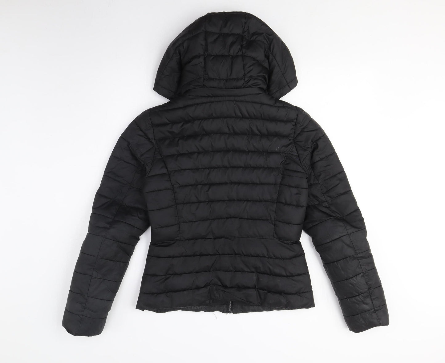 Zara Women's Black Puffer Jacket XS Hooded Casual