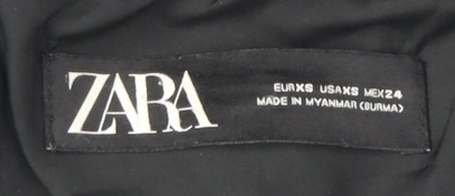Zara Women's Black Puffer Jacket XS Hooded Casual