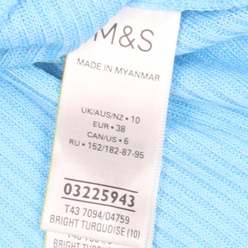 Marks and Spencer Blue Women's Tank Top - Size 10