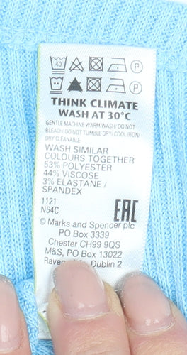 Marks and Spencer Blue Women's Tank Top - Size 10