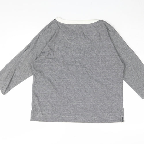 TIGI Women's Grey T-Shirt, Size 14/16, Embroidered Crew Neck