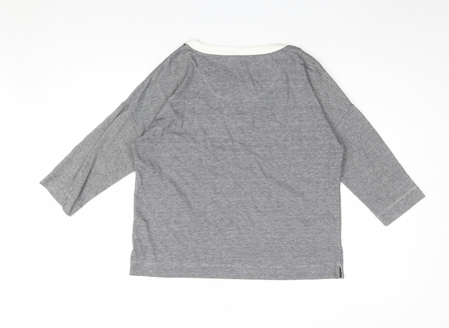 TIGI Women's Grey T-Shirt, Size 14/16, Embroidered Crew Neck