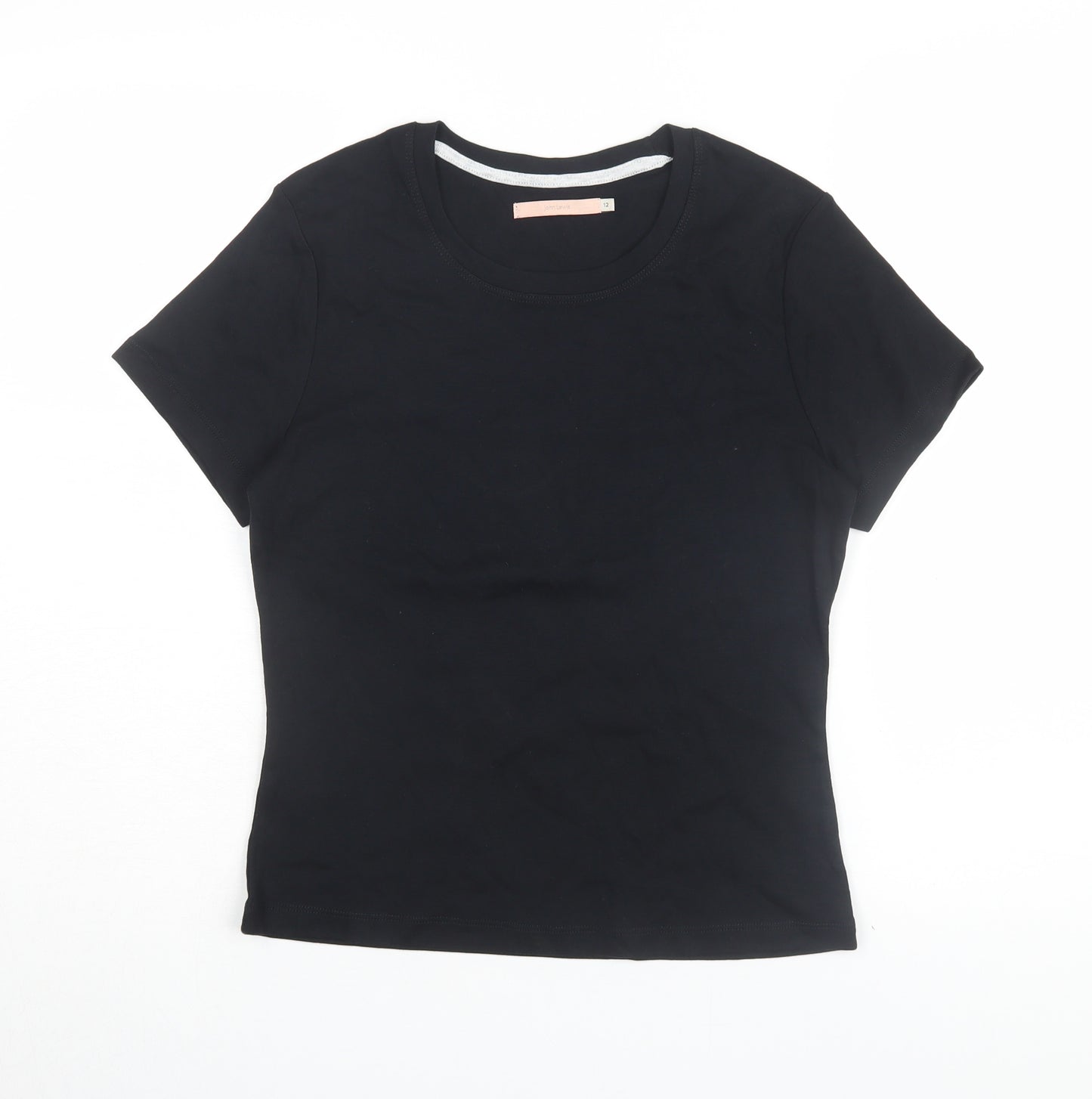 John Lewis Women's Black Basic T-Shirt Size 12