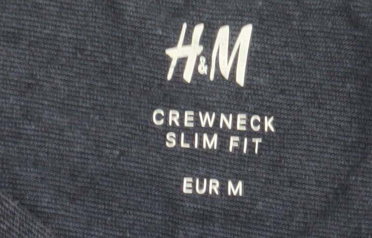 H&M Men's Blue Slim Fit Long Sleeve T-Shirt M