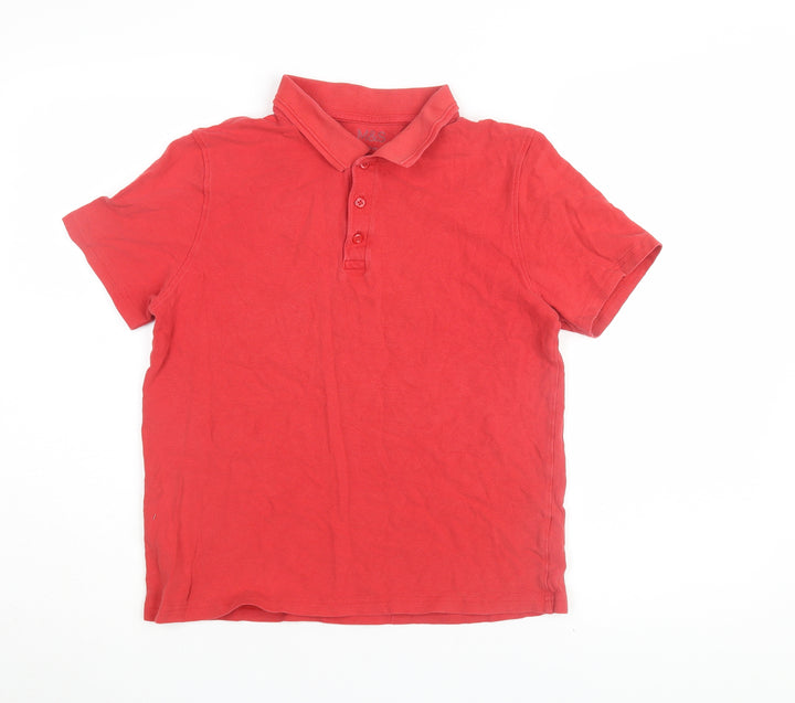Marks and Spencer Boys Red Polo Shirt, 12-13 Years, Cotton