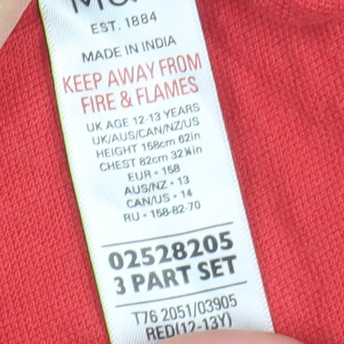 Marks and Spencer Boys Red Polo Shirt, 12-13 Years, Cotton