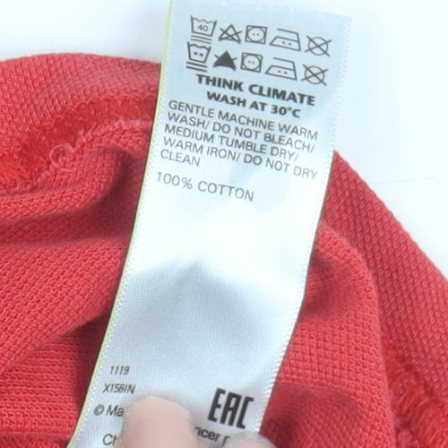 Marks and Spencer Boys Red Polo Shirt, 12-13 Years, Cotton