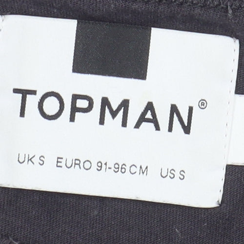 Topman Men's Black Camouflage Sleeve T-Shirt - S