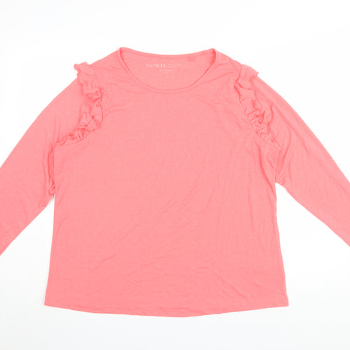 Capsule Women's Pink Ruffle Long Sleeve Blouse Size 18